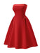 1950er Vintage Farbblock Bandeau Swing Kleid
