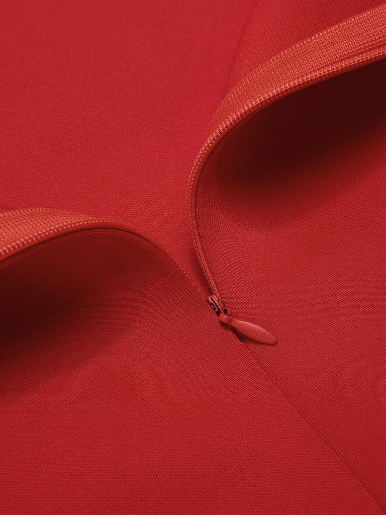 1950er Vintage Farbblock Bandeau Swing Kleid