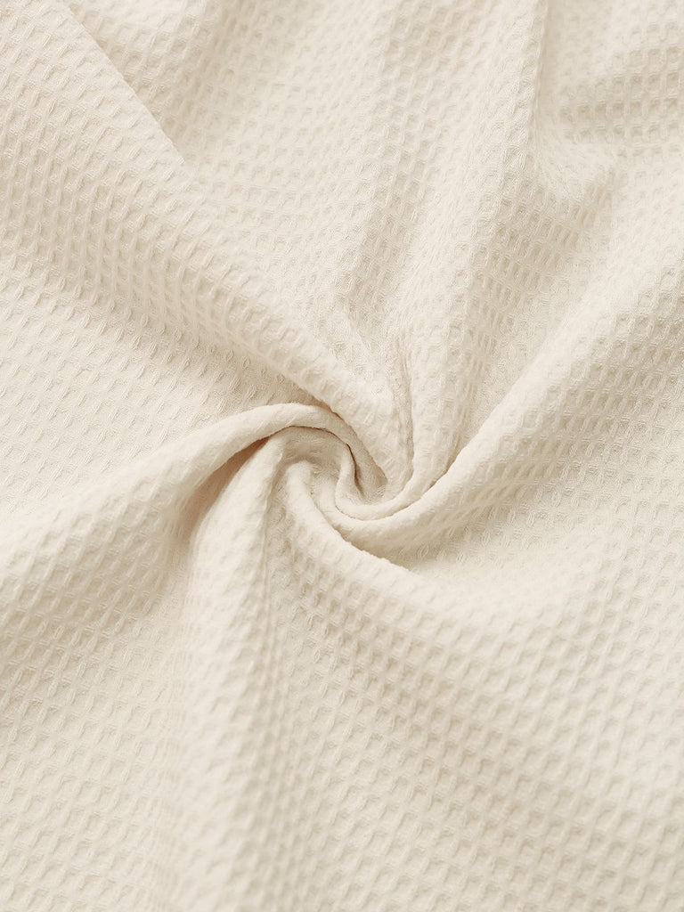 Beige 1950er Solide Spaghetti Träger Gesmokt Romper