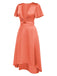 1940er Solide Tief V-Ausschnitt Twisted Satin Kleid