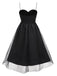Schwarz 1950er Solide Spaghetti Träger Netz Kleid