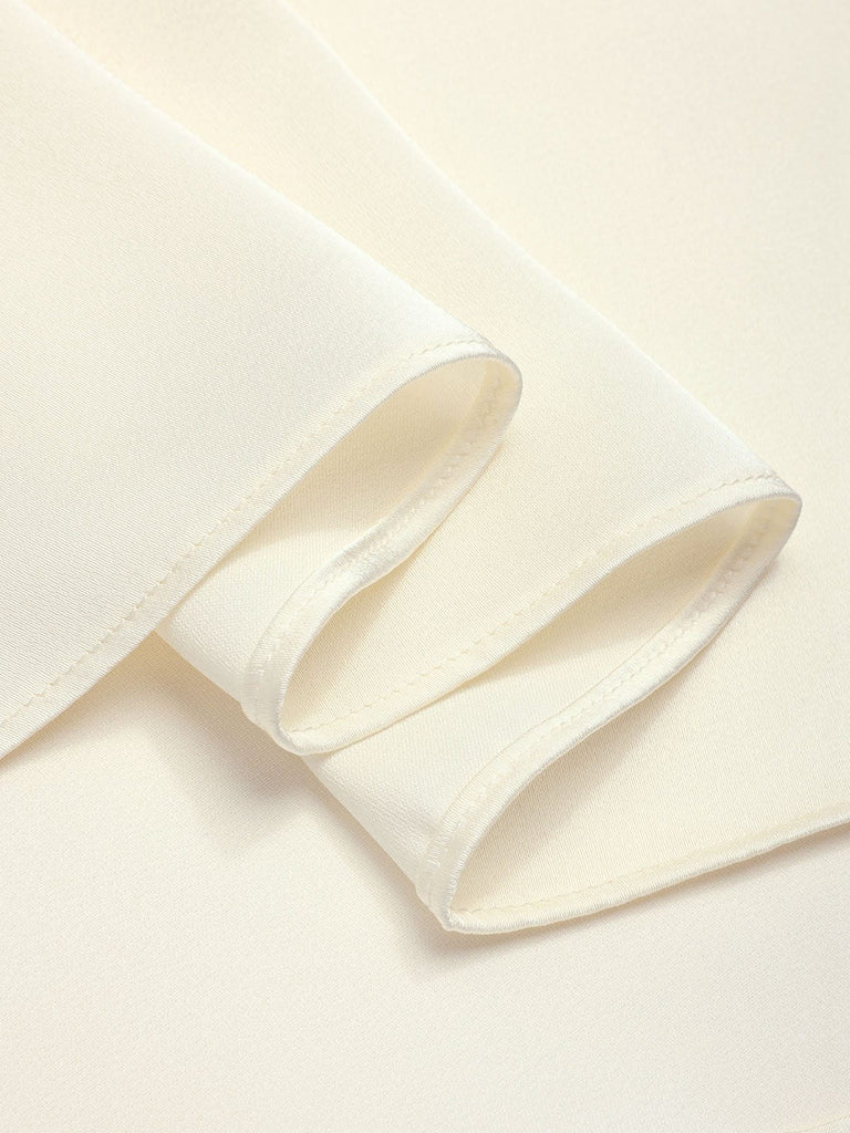 Beige 1940er Blumen Bestickt Spaghetti Träger Nachthemd