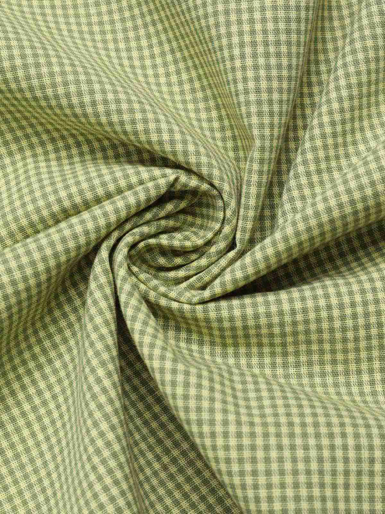 [Vorverkauf] Grün 1940er Spitze Stitching Gingham Plaid Baumwolle Kleid