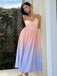 40er Kleid mit Ombre, Neckholder und V-Ausschnitt in Mehrfarbig
