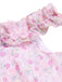 [Vorverkauf] Rosa 1950er Rüschen Schulterfrei Blumen Kleid