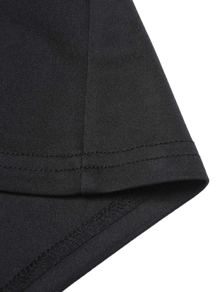 Schwarz 1950er Schulterfrei Solide Top