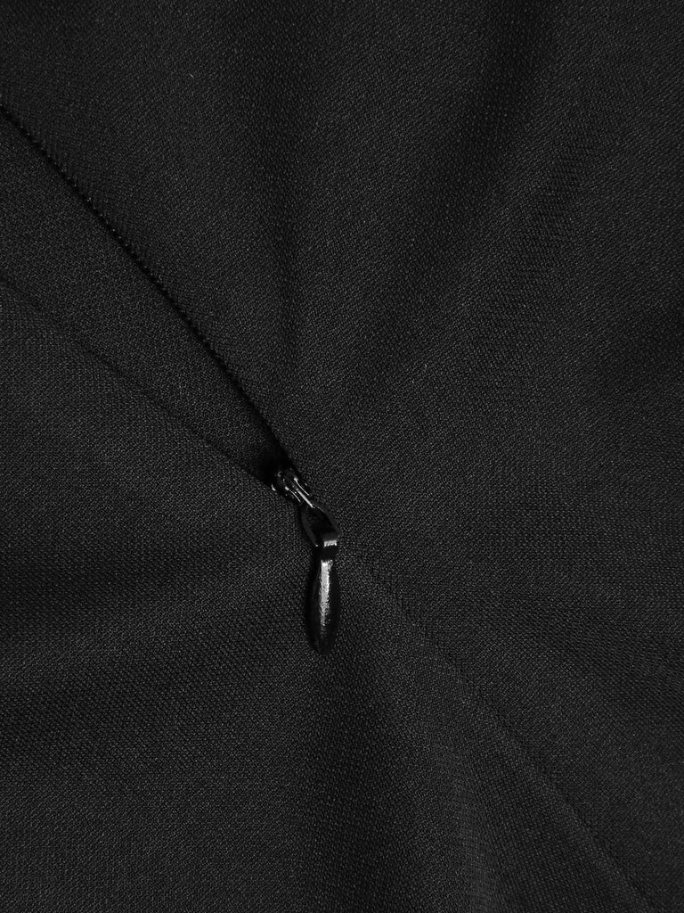 Schwarz 1950er Schulterfrei Solide Top