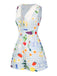 [Vorverkauf] Blau 1970er Plaid Obst & Blumen Romper