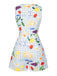 [Vorverkauf] Blau 1970er Plaid Obst & Blumen Romper