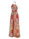 [Vorverkauf] 1970er Halter Boho Blumen Korn Jumpsuit