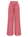 Rot 1980er Gingham Plaid Weites Bein Hose