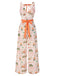 Orange 1950er Strand Briefmarken Verdreht Jumpsuit