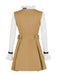 2PCS Khaki 1960er Rüschen Kragen Megan's Kostümset