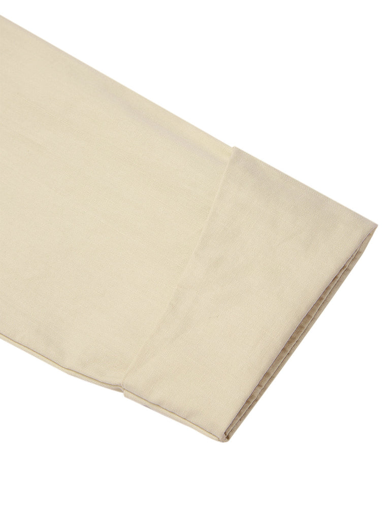 Cremeweiß 1930er Baumwolle Tasten Solide Bluse