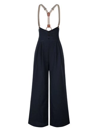 Dunkelblau 1950er Taste Latzhose