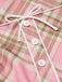 [Vorverkauf] Rosa 1950er Gingham Plaid Ärmellos Gürtel Kleid