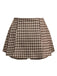 2PCS Braun 1960er Gingham Plaid Plissiertes Weste & Rock