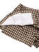 2PCS Braun 1960er Gingham Plaid Plissiertes Weste & Rock