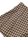 2PCS Braun 1960er Gingham Plaid Plissiertes Weste & Rock