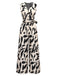 Beige 1930er Chorhemd Blätter Silhouette Jumpsuit
