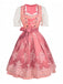 3PCS Rosa 1950er Oktoberfest Herzförmiger Hals Blumen Kleid & Schürze