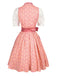 3PCS Rosa 1950er Oktoberfest Herzförmiger Hals Blumen Kleid & Schürze