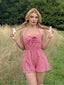 1950er Halter Gingham Plaids Bogen Romper