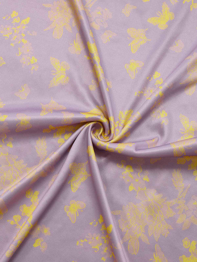 Lila 1930er Schmetterling Blumen Meerjungfrauen Slip Kleid