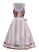 2PCS Multicolor 1950er Oktoberfest Dirndl Blumen Dirndl Kleid & Schürze