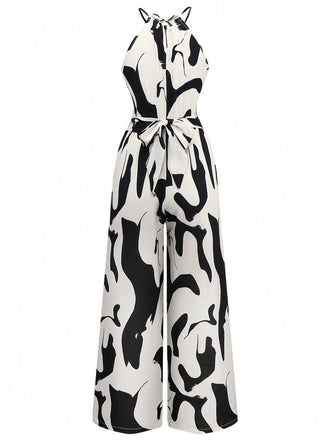 Schwarz & Weiß 1940er Kuhhaut Halter Jumpsuit