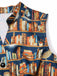 [Vorverkauf] Multicolor 1950er Bücherregal Druck Stehkragen Kleid