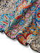 Multicolor 1970er Bohemien Paisley Blumen Glockenärmel Kleid