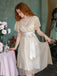 Sekt 1950er Satin Tüll Cocktail Kleid