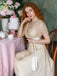 Sekt 1950er Satin Tüll Cocktail Kleid
