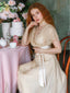 Sekt 1950er Satin Tüll Cocktail Kleid