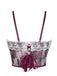 1960er Blumen Spitze Spaghetti Träger Korsett Top