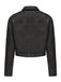 1950er Solide Revers Leder Langarm Jacke