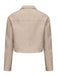 1950er Solide Revers Leder Langarm Jacke