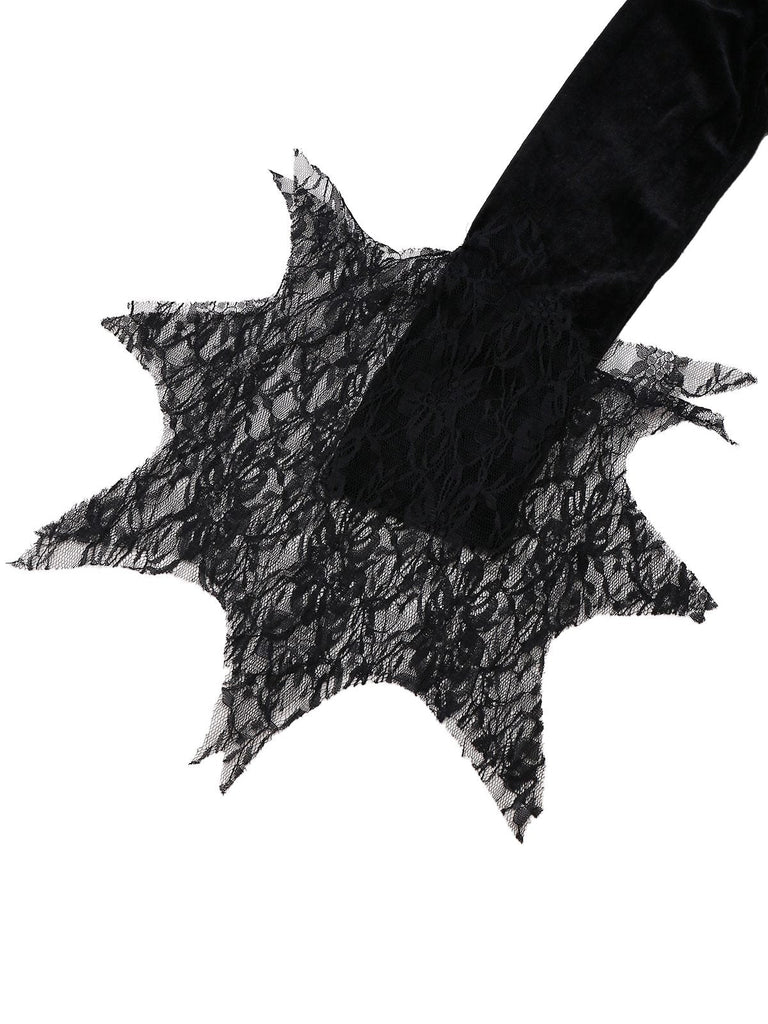 Rot 1930er Halloween Vampir Königin Schnürung Kleid