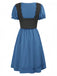 1940er Punk Gothic Puffärmel Rüschen Kleid