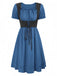 1940er Punk Gothic Puffärmel Rüschen Kleid