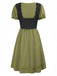 1940er Punk Gothic Puffärmel Rüschen Kleid