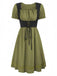 1940er Punk Gothic Puffärmel Rüschen Kleid