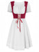 1940er Punk Gothic Puffärmel Rüschen Kleid