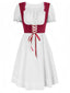 1940er Punk Gothic Puffärmel Rüschen Kleid