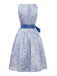 2PCS Blau 1950er Oktoberfest Dirndl Blumen Schnürung Kleid & Schürze
