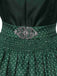 3PCS Grün 1950er Oktoberfest Dirndl Schlüsselloch Spitze Top & Kleid
