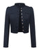 Schwarz 1950er Oktoberfest Stehkragen Langarm Jacke