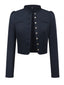 Schwarz 1950er Oktoberfest Stehkragen Langarm Jacke
