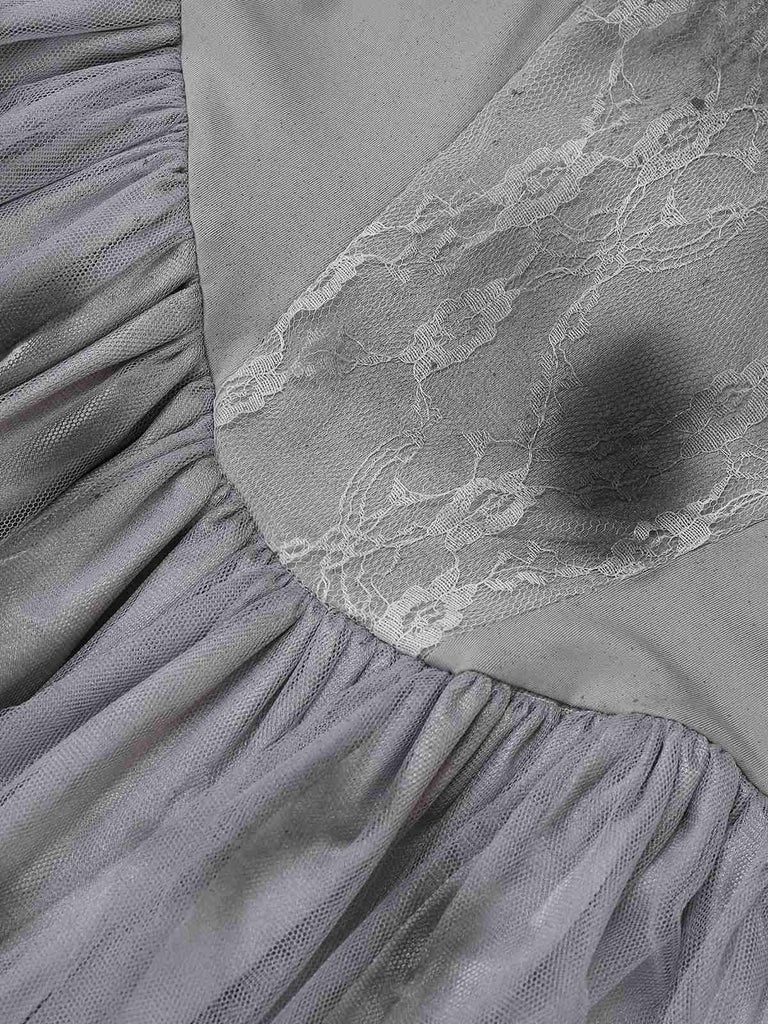 Grau 1950er Geisterbraut Zombie Tutu Kleid